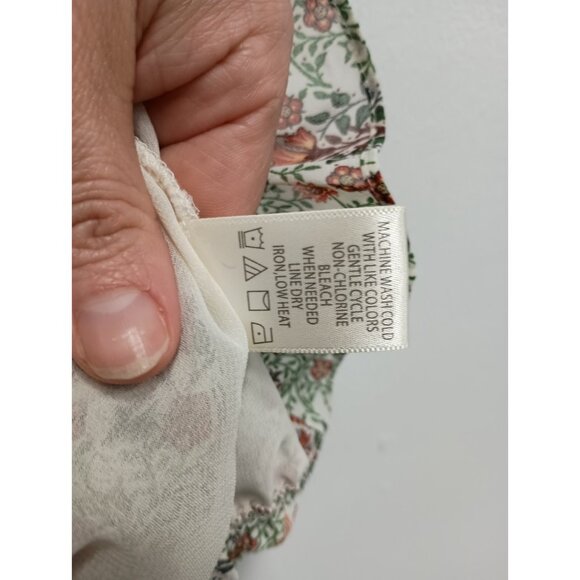 Max Studio Womens BOHO Cottagecore Top Small Floral Ruffle Cold Shoulder - Picture 9 of 11